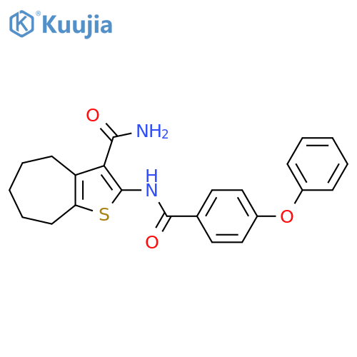 2-(4-phenoxybenzamido)-4H,5H,6H,7H,8H-cycloheptabthiophene-3-carboxamide structure