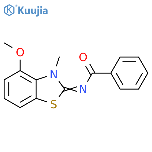 N-[(2E)-4-methoxy-3-methyl-2,3-dihydro-1,3-benzothiazol-2-ylidene]benzamide structure