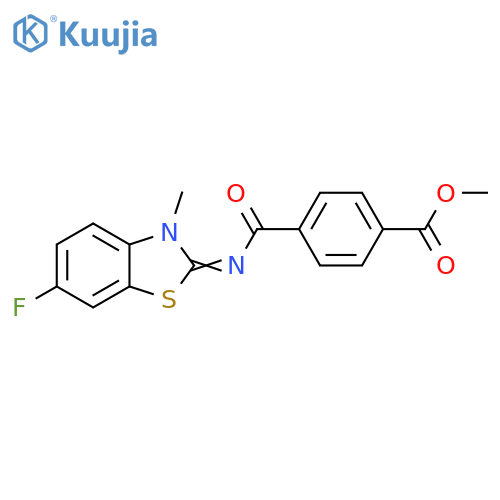 methyl 4-{(2E)-6-fluoro-3-methyl-2,3-dihydro-1,3-benzothiazol-2-ylidenecarbamoyl}benzoate structure