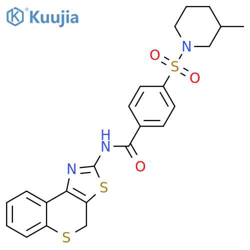 4-(3-methylpiperidin-1-yl)sulfonyl-N-{4H-thiochromeno4,3-d1,3thiazol-2-yl}benzamide structure