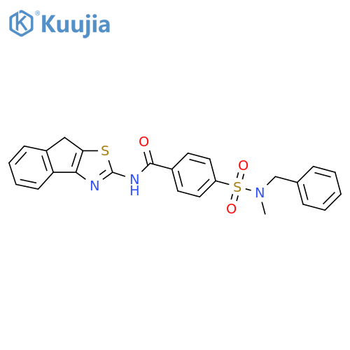 4-benzyl(methyl)sulfamoyl-N-{8H-indeno1,2-d1,3thiazol-2-yl}benzamide structure