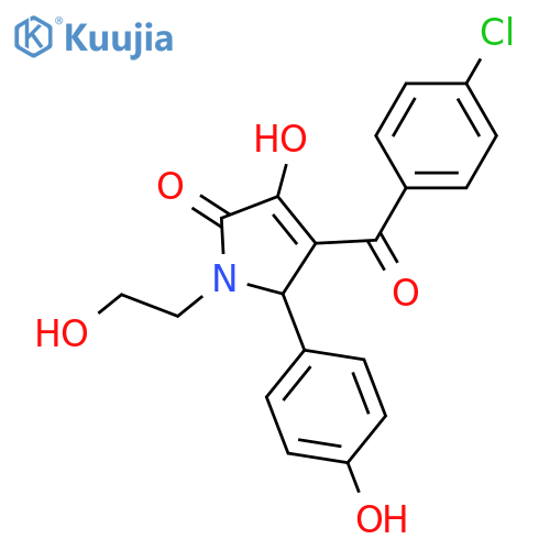 4-(4-chlorobenzoyl)-3-hydroxy-1-(2-hydroxyethyl)-5-(4-hydroxyphenyl)-2,5-dihydro-1H-pyrrol-2-one structure