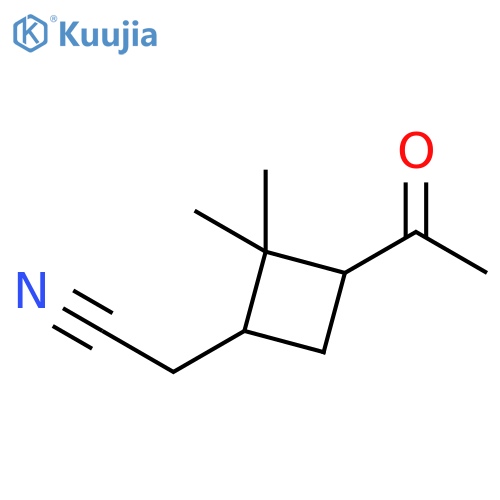 Cyclobutaneacetonitrile, 3-acetyl-2,2-dimethyl- structure