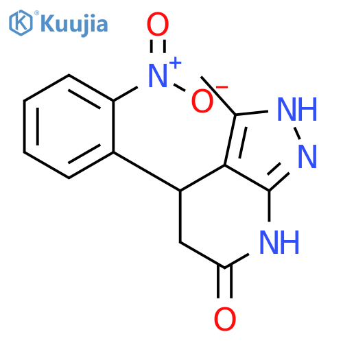 3-methyl-4-(2-nitrophenyl)-1H,4H,5H,6H,7H-pyrazolo3,4-bpyridin-6-one structure