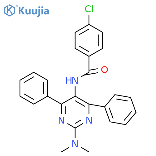 4-chloro-N-[2-(dimethylamino)-4,6-diphenyl-5-pyrimidinyl]benzenecarboxamide structure