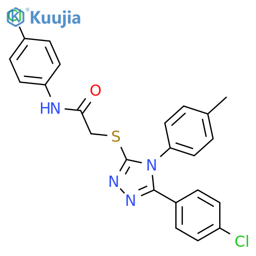 <br>N-(4-Chloro-phenyl)-2-[5-(4-chloro-phenyl)-4-p-tolyl-4H-[1,2,4]triazol-3-yl sulfanyl]-acetamide structure
