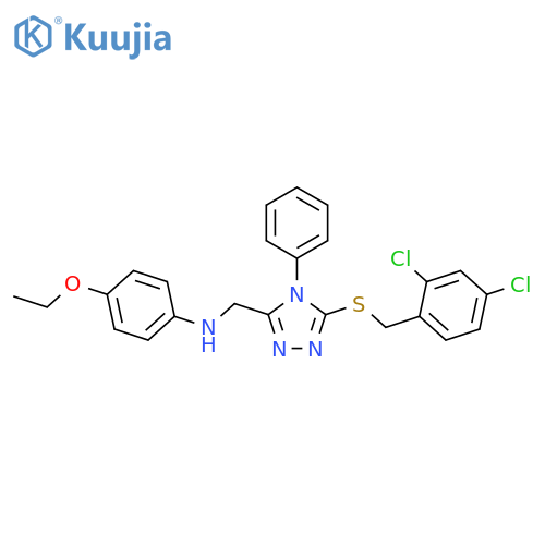 <br>[5-(2,4-Dichloro-benzylsulfanyl)-4-phenyl-4H-[1,2,4]triazol-3-ylmethyl]-(4- ethoxy-phenyl)-amine structure