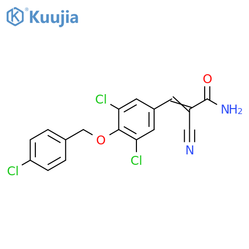 2-Cyano-3-[3,5-dichloro-4-[(4-chlorophenyl)methoxy]phenyl]-2-propenamide structure