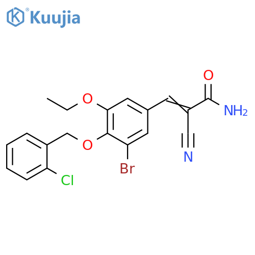 3-[3-Bromo-4-[(2-chlorophenyl)methoxy]-5-ethoxyphenyl]-2-cyano-2-propenamide structure