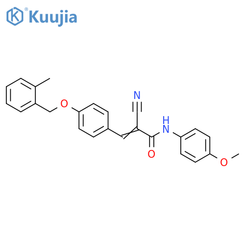 2-Cyano-N-(4-methoxyphenyl)-3-[4-[(2-methylphenyl)methoxy]phenyl]-2-propenamide structure