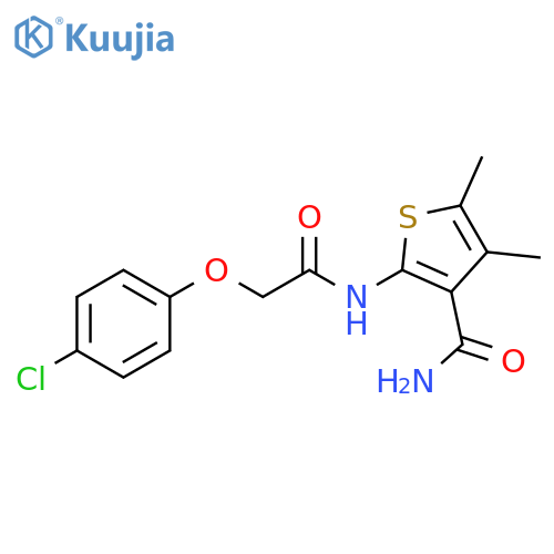 2-2-(4-chlorophenoxy)acetamido-4,5-dimethylthiophene-3-carboxamide structure