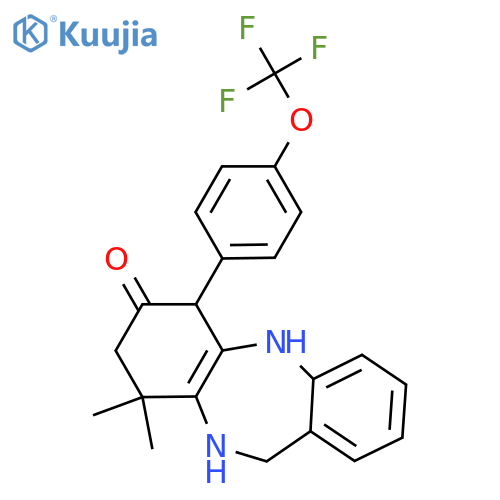 9,9-dimethyl-6-[4-(trifluoromethoxy)phenyl]-6,8,10,11-tetrahydro-5H-benzo[b][1,4]benzodiazepin-7-one structure