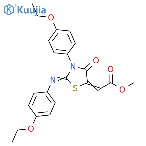 (Z)-methyl 2-((Z)-3-(4-ethoxyphenyl)-2-((4-ethoxyphenyl)imino)-4-oxothiazolidin-5-ylidene)acetate structure