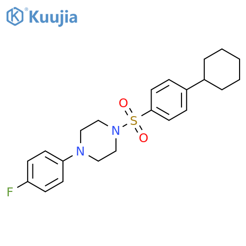 1-(4-cyclohexylbenzenesulfonyl)-4-(4-fluorophenyl)piperazine structure