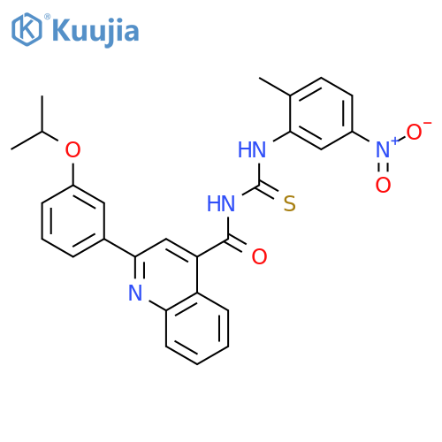 <br>1-[2-(3-Isopropoxy-phenyl)-quinoline-4-carbonyl]-3-(2-methyl-5-nitro-phenyl )-thiourea structure