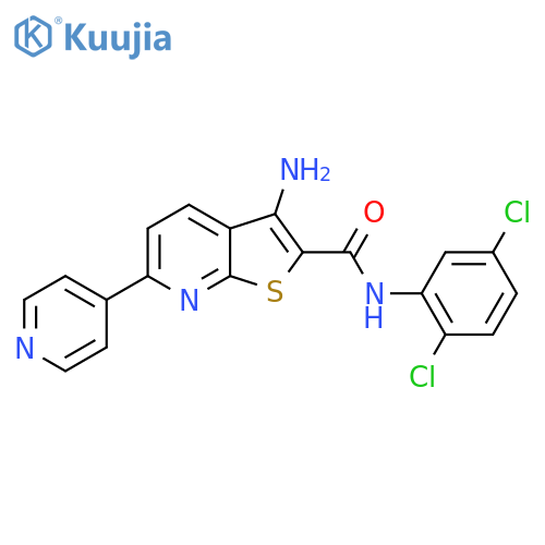 3-Amino-N-(2,5-dichlorophenyl)-6-(pyridin-4-yl)thieno[2,3-b]pyridine-2-carboxamide structure