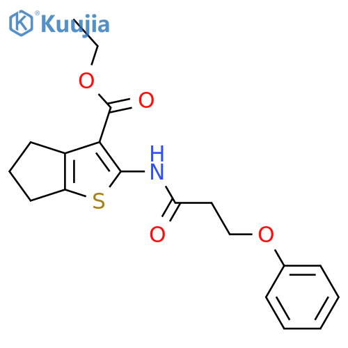 ethyl 2-(3-phenoxypropanamido)-4H,5H,6H-cyclopentabthiophene-3-carboxylate structure