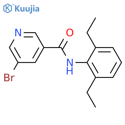 5-bromo-N-(2,6-diethylphenyl)pyridine-3-carboxamide structure