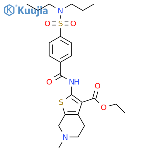 ethyl 2-4-(dipropylsulfamoyl)benzamido-6-methyl-4H,5H,6H,7H-thieno2,3-cpyridine-3-carboxylate structure