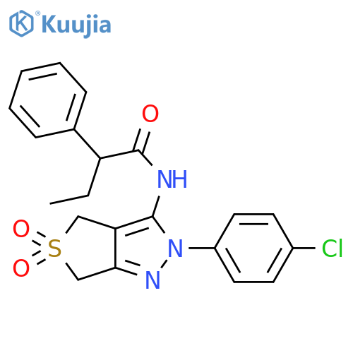 N-2-(4-chlorophenyl)-5,5-dioxo-2H,4H,6H-5lambda6-thieno3,4-cpyrazol-3-yl-2-phenylbutanamide structure