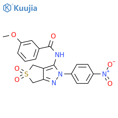 3-methoxy-N-2-(4-nitrophenyl)-5,5-dioxo-2H,4H,6H-5lambda6-thieno3,4-cpyrazol-3-ylbenzamide structure