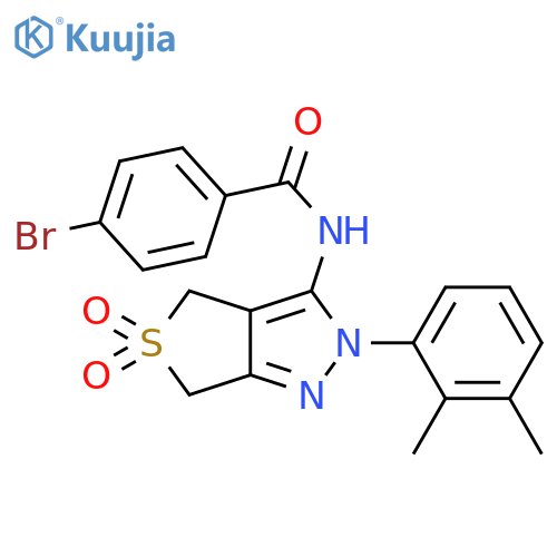 4-bromo-N-[2-(2,3-dimethylphenyl)-5,5-dioxo-2H,4H,6H-5lambda6-thieno[3,4-c]pyrazol-3-yl]benzamide structure