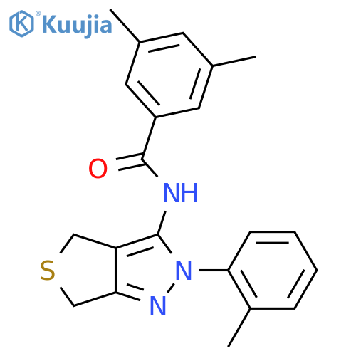 3,5-dimethyl-N-2-(2-methylphenyl)-2H,4H,6H-thieno3,4-cpyrazol-3-ylbenzamide structure