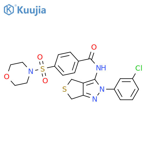 N-2-(3-chlorophenyl)-2H,4H,6H-thieno3,4-cpyrazol-3-yl-4-(morpholine-4-sulfonyl)benzamide structure