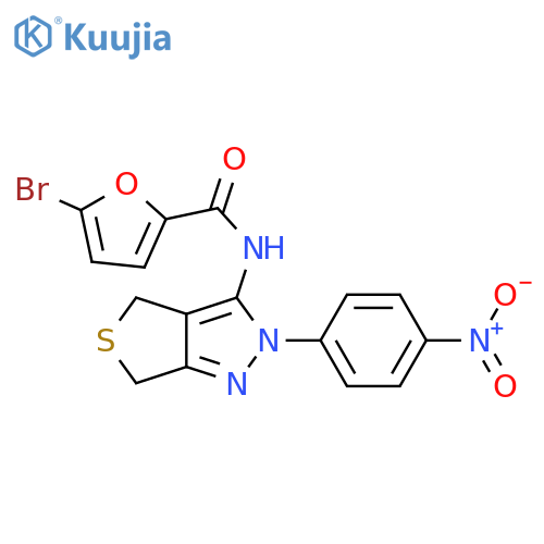 5-bromo-N-2-(4-nitrophenyl)-2H,4H,6H-thieno3,4-cpyrazol-3-ylfuran-2-carboxamide structure