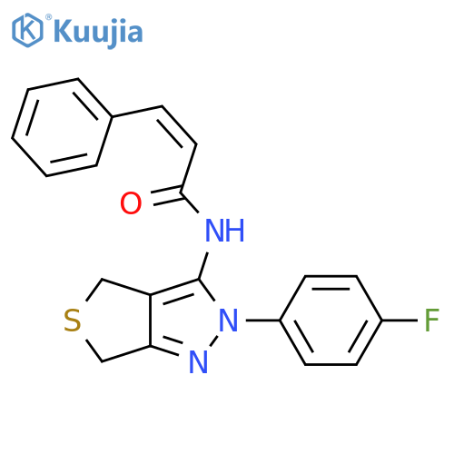 (2Z)-N-2-(4-fluorophenyl)-2H,4H,6H-thieno3,4-cpyrazol-3-yl-3-phenylprop-2-enamide structure