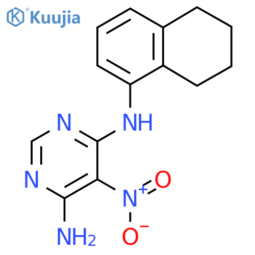 5-nitro-N4-(5,6,7,8-tetrahydronaphthalen-1-yl)pyrimidine-4,6-diamine structure