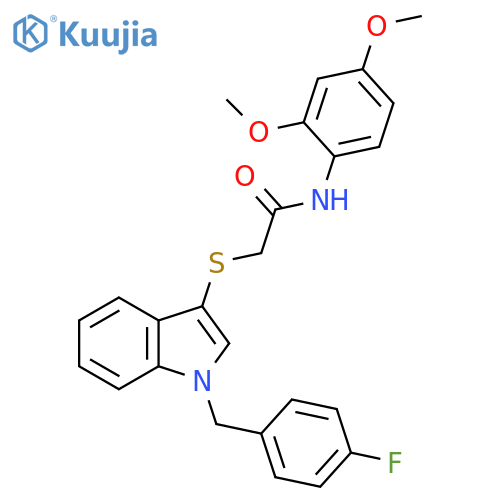 N-(2,4-dimethoxyphenyl)-2-({1-(4-fluorophenyl)methyl-1H-indol-3-yl}sulfanyl)acetamide structure
