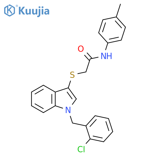 2-({1-(2-chlorophenyl)methyl-1H-indol-3-yl}sulfanyl)-N-(4-methylphenyl)acetamide structure