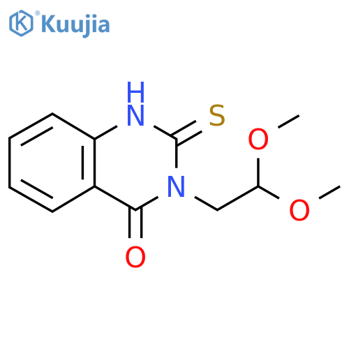 3-(2,2-dimethoxyethyl)-2-sulfanylidene-1,2,3,4-tetrahydroquinazolin-4-one structure