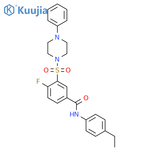 N-(4-ethylphenyl)-4-fluoro-3-(4-phenylpiperazin-1-yl)sulfonylbenzamide structure