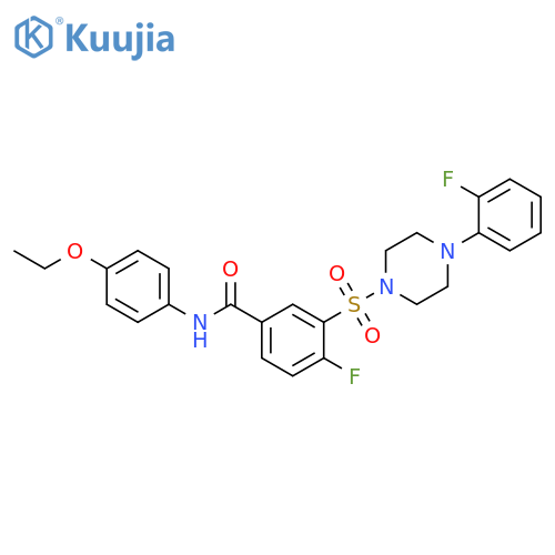 N-(4-ethoxyphenyl)-4-fluoro-3-{[4-(2-fluorophenyl)piperazin-1-yl]sulfonyl}benzamide structure