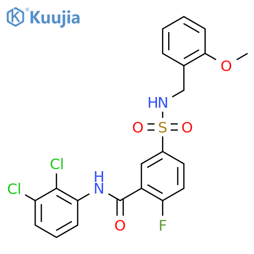 N-(2,3-dichlorophenyl)-2-fluoro-5-{(2-methoxyphenyl)methylsulfamoyl}benzamide structure