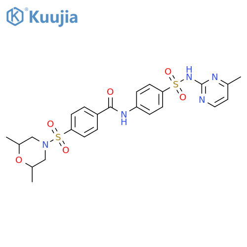 4-(2,6-dimethylmorpholin-4-yl)sulfonyl-N-{4-(4-methylpyrimidin-2-yl)sulfamoylphenyl}benzamide structure