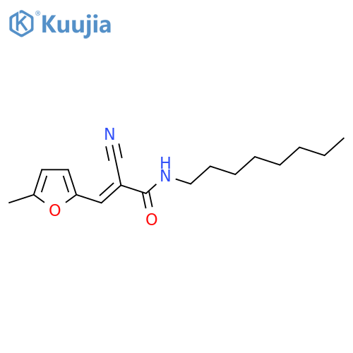 2-cyano-3-(5-methylfuran-2-yl)-N-octylprop-2-enamide structure