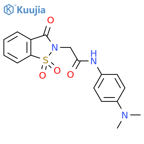 N-4-(dimethylamino)phenyl-2-(1,1,3-trioxo-2,3-dihydro-1lambda6,2-benzothiazol-2-yl)acetamide structure
