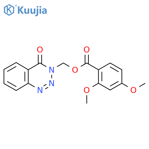 (4-oxo-3,4-dihydro-1,2,3-benzotriazin-3-yl)methyl 2,4-dimethoxybenzoate structure
