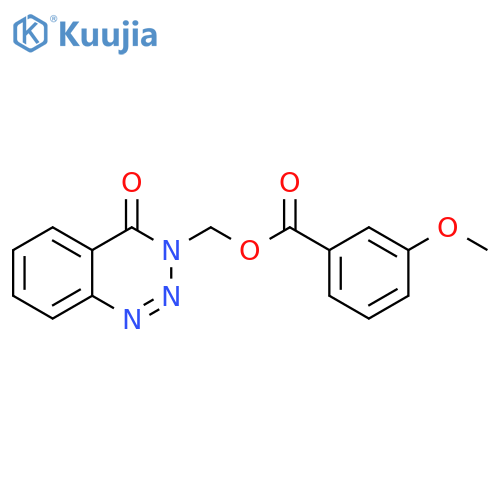 (4-oxo-3,4-dihydro-1,2,3-benzotriazin-3-yl)methyl 3-methoxybenzoate structure