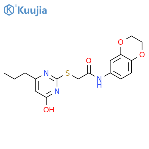 N-(2,3-dihydro-1,4-benzodioxin-6-yl)-2-(6-oxo-4-propyl-1,6-dihydropyrimidin-2-yl)sulfanylacetamide structure