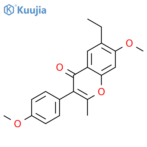 6-ethyl-7-methoxy-3-(4-methoxyphenyl)-2-methylchromen-4-one structure