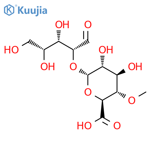 2-O-(4-O-methyl-alpha-D-glucopyranosyluronic acid)-D-xylose structure