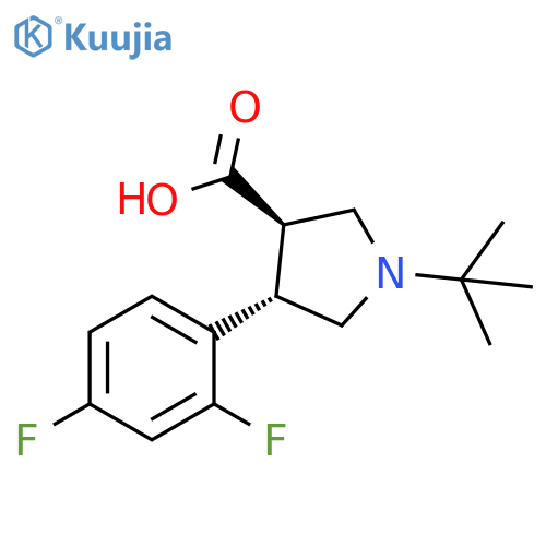 3-Pyrrolidinecarboxylic acid, 4-(2,4-difluorophenyl)-1-(1,1-dimethylethyl)-, (3R,4S)- structure
