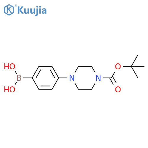 [4-(4-tert-butoxycarbonylpiperazin-1-yl)phenyl]boronic acid structure