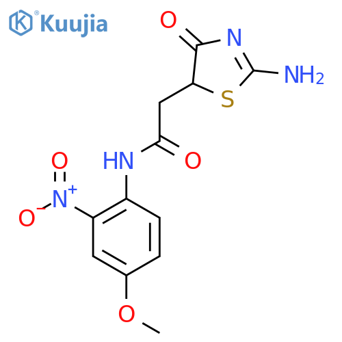 2-(2-imino-4-oxo-1,3-thiazolidin-5-yl)-N-(4-methoxy-2-nitrophenyl)acetamide structure