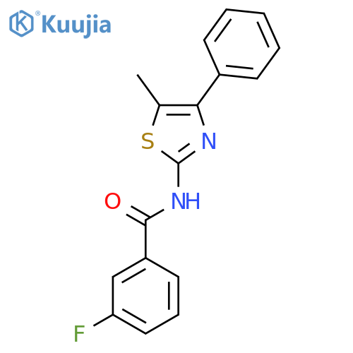 3-fluoro-N-(5-methyl-4-phenyl-1,3-thiazol-2-yl)benzamide structure