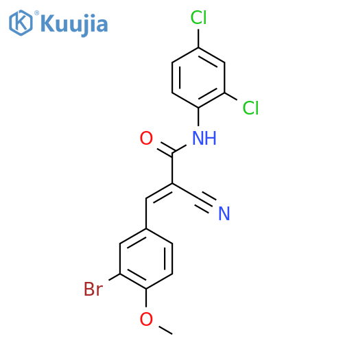 (E)-3-(3-bromo-4-methoxyphenyl)-2-cyano-N-(2,4-dichlorophenyl)prop-2-enamide structure